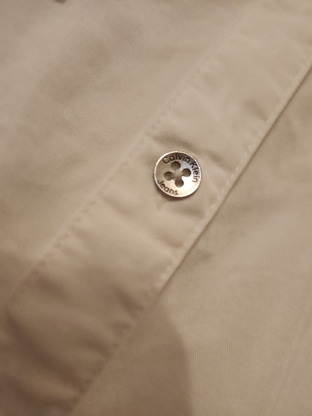 Calvin Klein Jeans White Short Sleeve Vacation Button Up Shirt - Picture 5 of 9